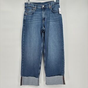 Gap Womens Mid Rise Cuffed 90s Loose Jeans Medium Indigo Size 27 4 Petite NWT